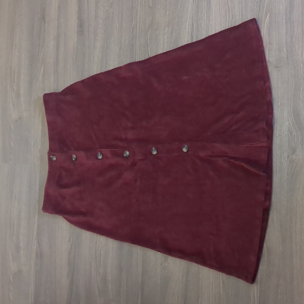 Corduroy midi skirt / A-line / size 10 - Picture 2 of 5